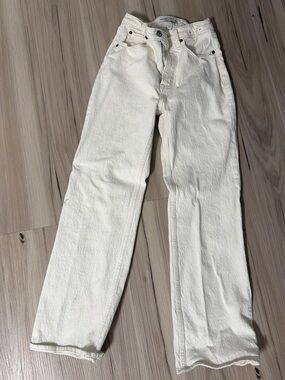 Abercrombie & Fitch Off-White Straight Leg Jeans